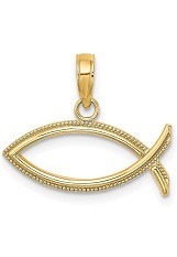 little Ichthus gold baby charm
